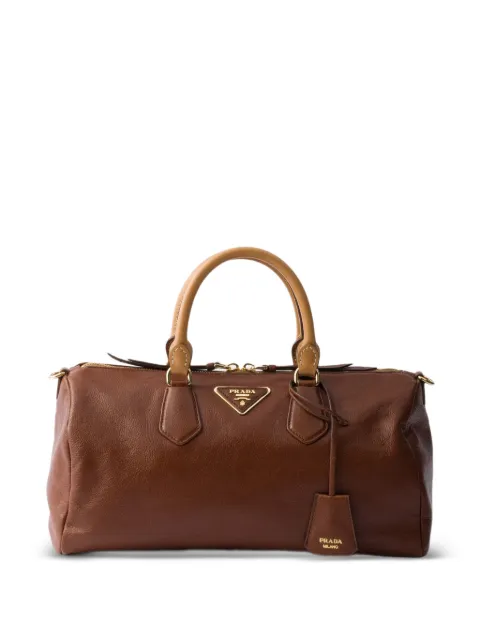 Prada large leather top-handle bag Brown 1BB175VOOO2ZQX