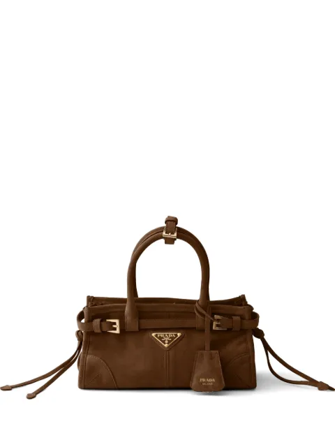 Prada Bonnie suede mini handbag Brown 1BA486VOOM2C4S