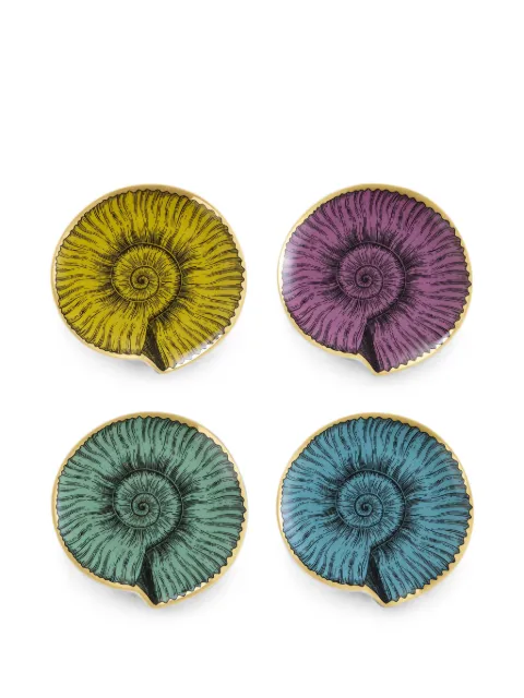 Jonathan Adler Sirena shell-print coasters (set of four) Green 35256