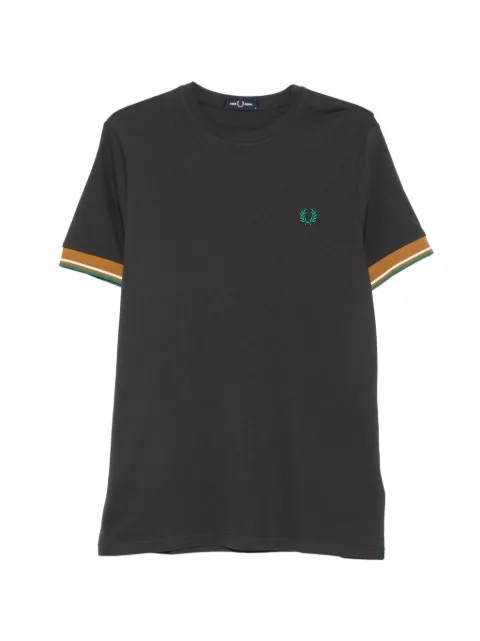 Fred Perry embroidered-logo tipped-cuff T-shirt Grey M2396