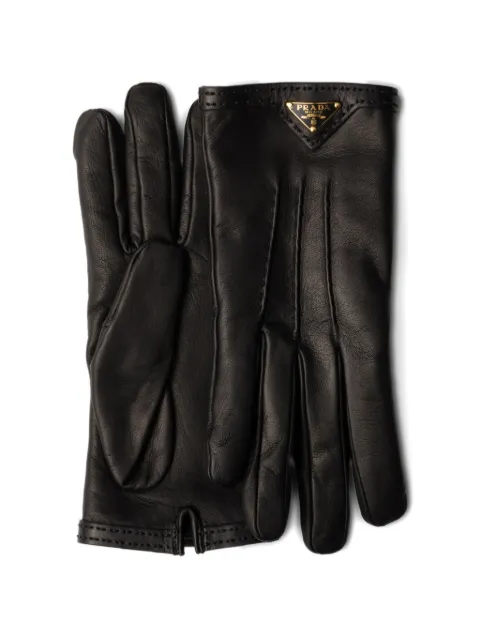 Prada leather gloves Black 1GG74C038