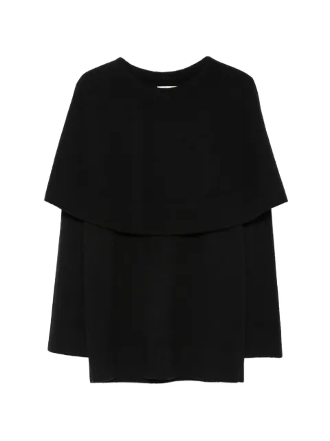 Lisa Yang Jaylani cape-overlay cashmere sweater Black JAYLANI