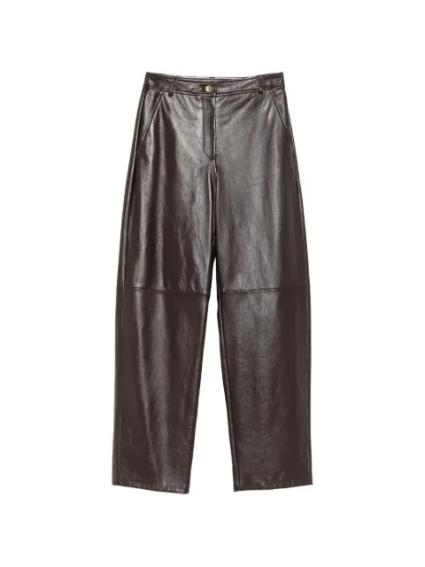 Max Mara Legno wide-leg leather trousers Brown 2626436011