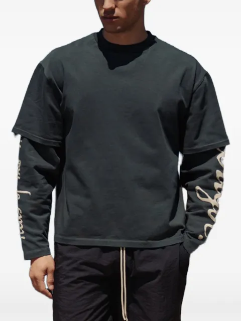 ROUGH. layered-sleeve logo-print T-shirt Black SS26RGH019