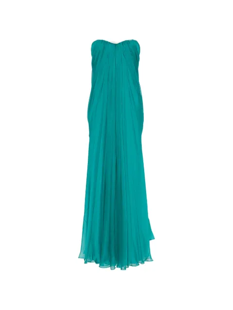 Alexander McQueen strapless draped maxi dress Blue 842937QBABX