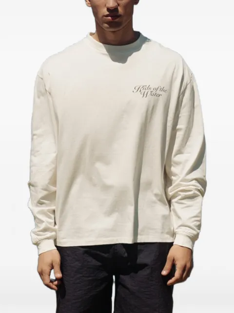 ROUGH. Mermaid logo-print long-sleeve T-shirt White SS26RGH017