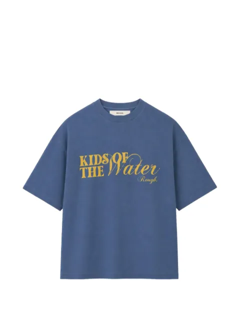 ROUGH. Water logo-print crew-neck T-shirt Blue SS26RGH003