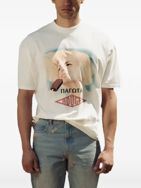 ROUGH. Krema graphic-print T-shirt White SS26RGH012