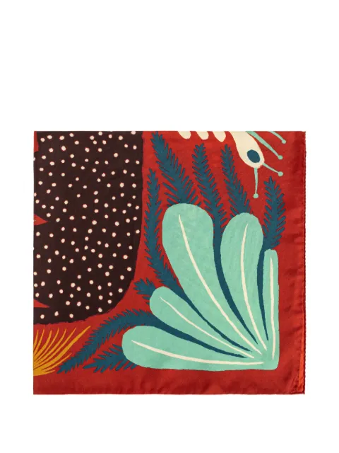 ETRO x Tabby Booth floral-print silk scarf Red WAXA0008AK1A2