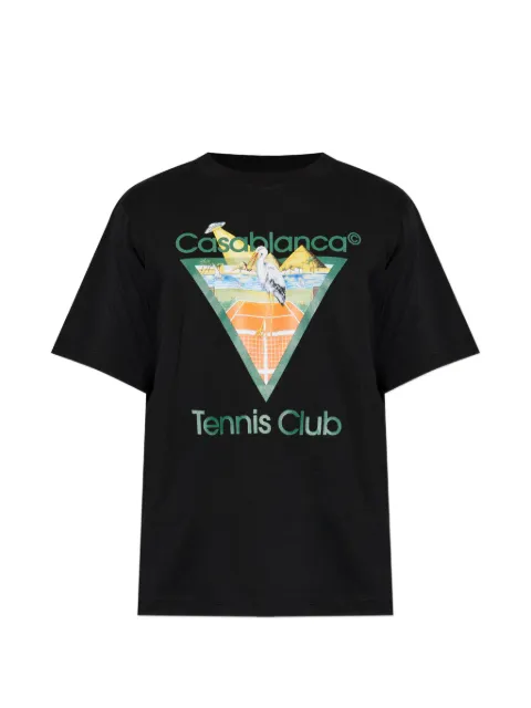 Casablanca Tennis Club graphic-print T-shirt Black MPF26JTS00119