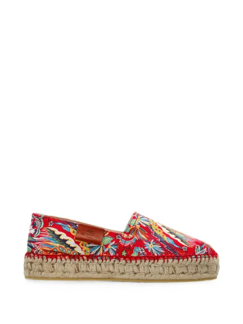 ETRO paisley-print platform espadrilles Red WS4G0002AK