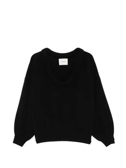 Lisa Yang Doria off-shoulder ribbed-trim sweater Black DORIA