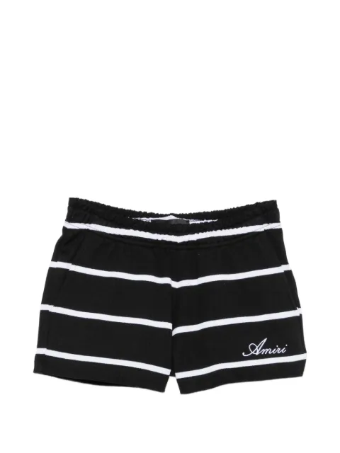 AMIRI striped logo-embroidered shorts Black AWBMSO1025
