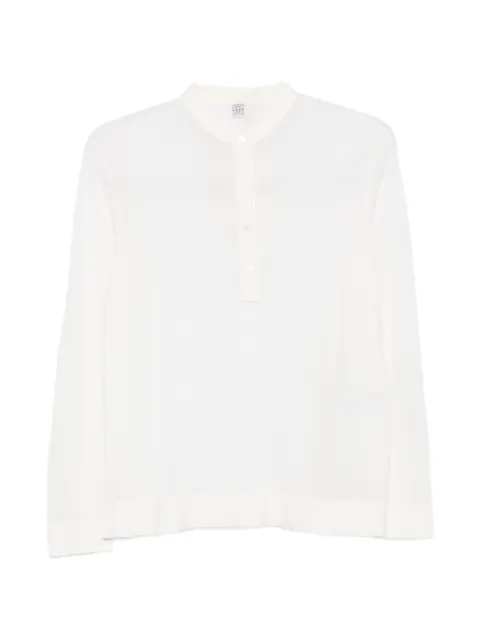 TOTEME button-placket long-sleeve sweater White 253WRT0524YA0190