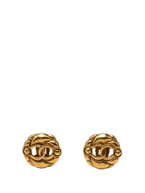 CHANEL Pre-Owned 1980-1990 CC Gold Plated Round Clip On Earrings costume earrings Gold Z2JW092DV7XJNZQJ