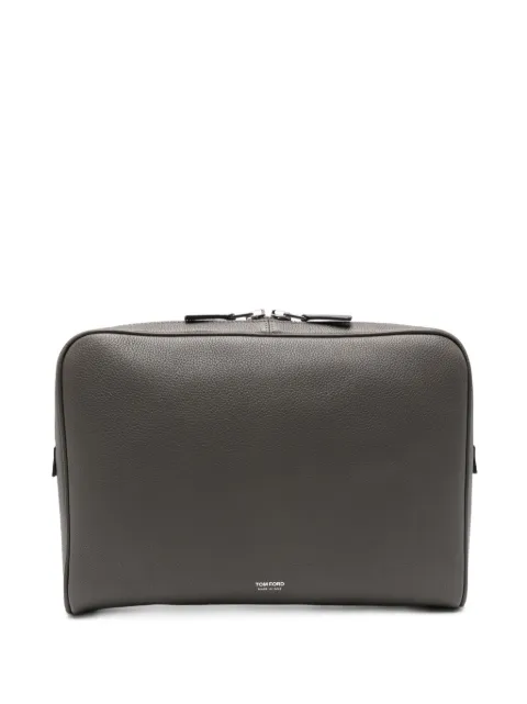 TOM FORD grained leather wash bag Grey H0698LCL158Y