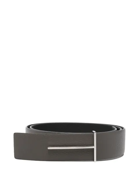 TOM FORD T-logo pebbled leather belt Grey TB331LCL236S