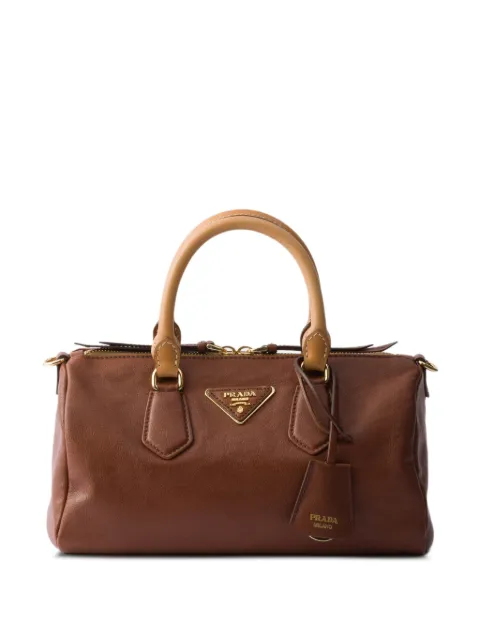 Prada small leather top-handle bag Brown 1BB174VOOO2ZQX