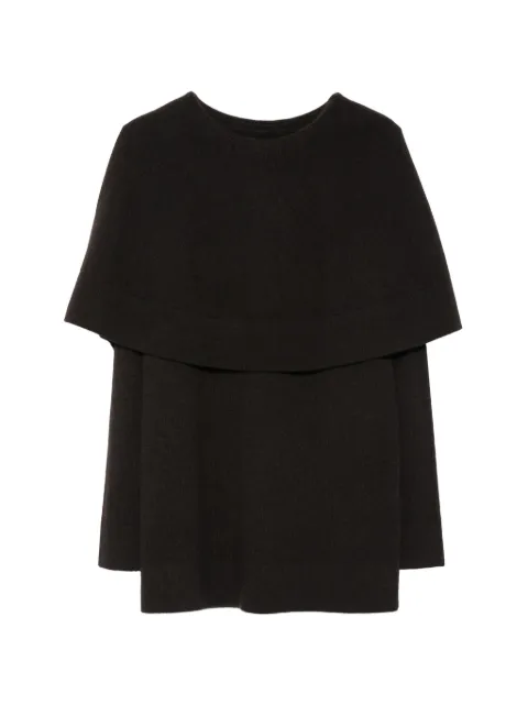 Lisa Yang Jaylani cape-overlay cashmere sweater Brown JAYLANI