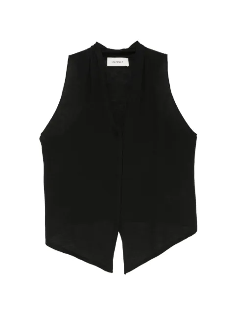Lisa Yang Paisley V-neck vest Black PAISLEY
