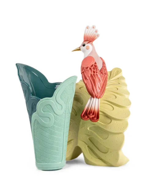Lladró Utopical bird-motif vase Green 01009813