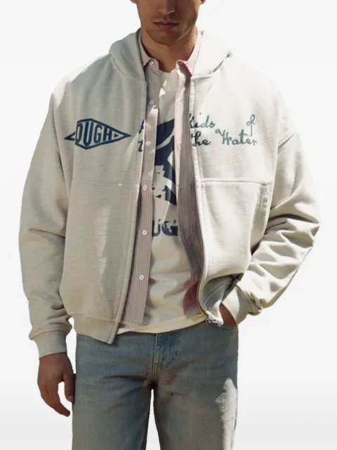 ROUGH. Kymata embroidered zip-up hoodie Grey SS26RGH039