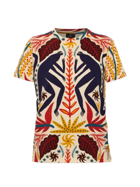 ETRO patterned T-shirt Neutrals WRMA0006AK183