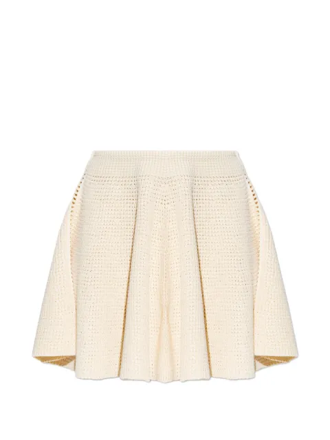 Alaïa open-knit pleated shorts Neutrals AA9T0031K186D