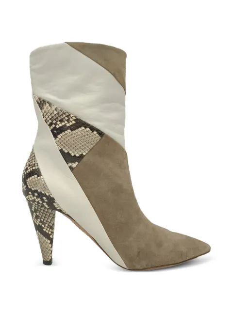 Aquazzura Calder snake-effect ankle boots Neutrals RFCPUGBSH741774W