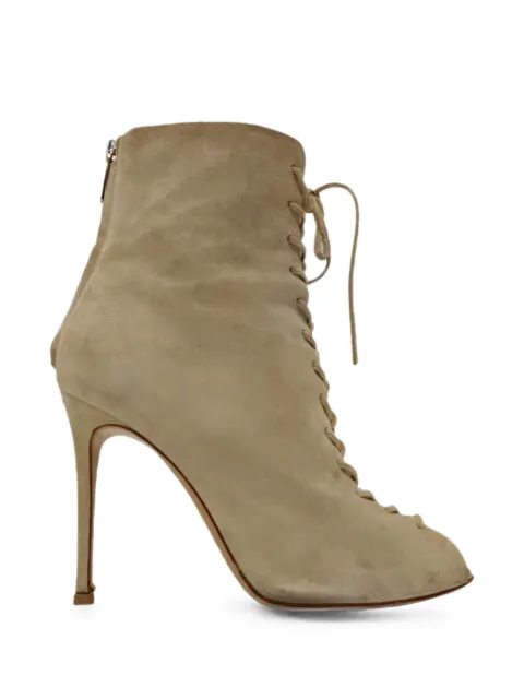 Gianvito Rossi lace-up open-toe ankle boots Neutrals RFCPUGBSH741677W