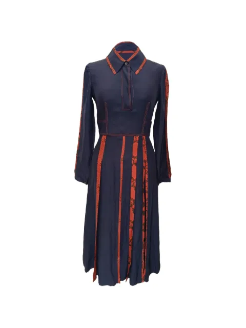 Burberry Pre-Owned snakeskin-print trimmed dress Blue RFCPUGBCL745206W