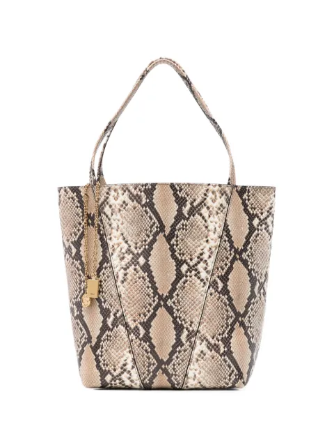 Chloé snakeskin-effect leather bucket bag Neutrals CH26AS811S76