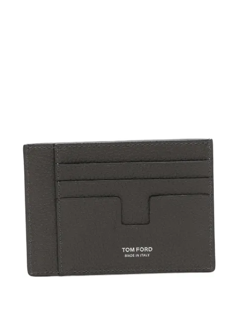 TOM FORD T-line grained leather cardholder Grey Y0397LCL158S
