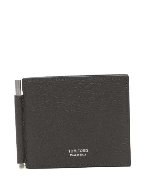 TOM FORD grainy leather money-clip wallet Grey Y0231LCL158S