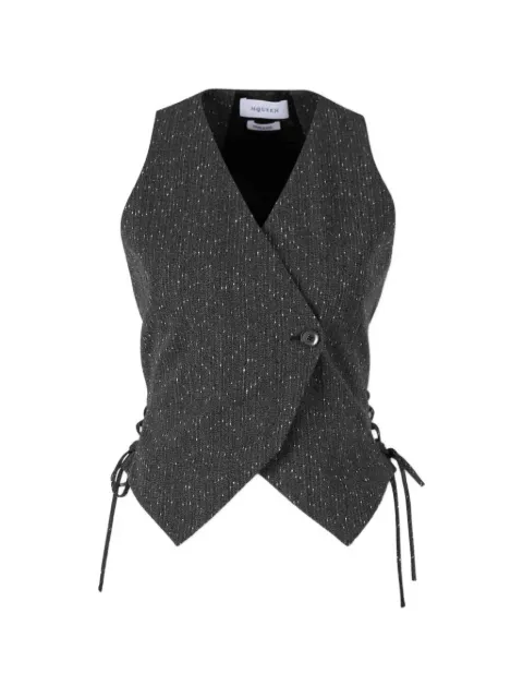 Alexander McQueen lace-up asymmetric vest top Grey 871461QJAGG