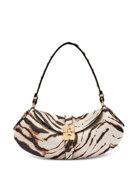 GANNI B-Kat zebra-print shoulder bag Neutrals C20500002BKATZEBRA