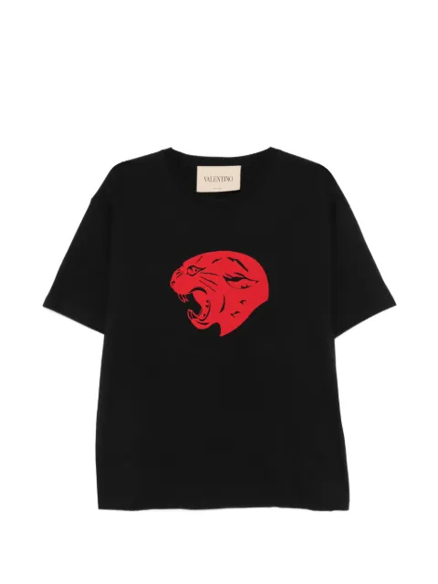 Valentino Garavani panther-print cotton T-shirt Black VMG16PMB7