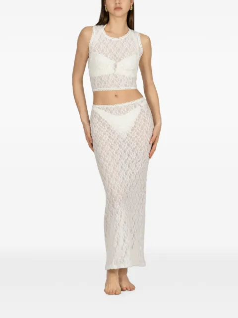 PARAMIDONNA Dolly top and maxi skirt set White CR27DSWH
