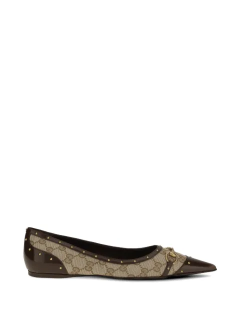 Gucci Horsebit studded ballet flats Neutrals 875050FAF7F