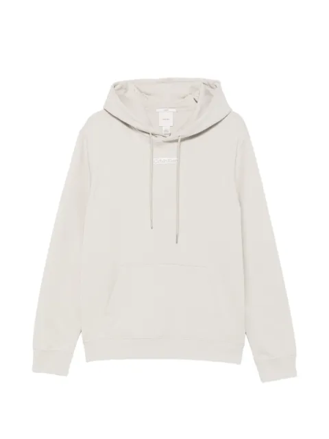 Calvin Klein logo-patch drawstring hoodie Neutrals LV04RG276GPDJ