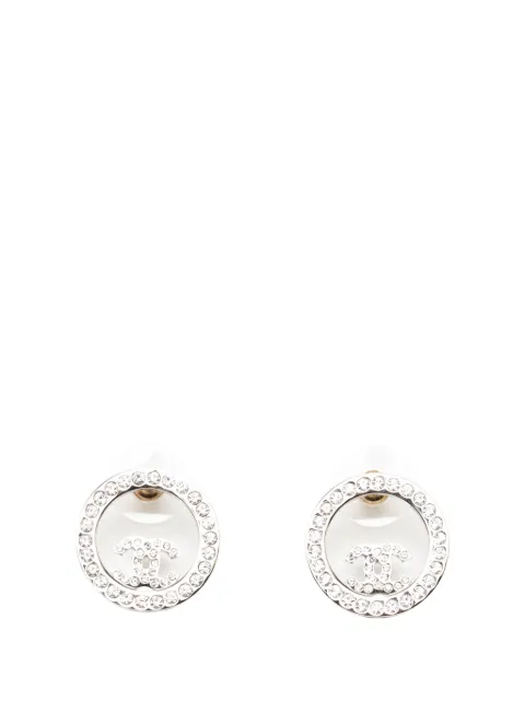 CHANEL Pre-Owned 2023 CC Brass Strass Push Back Earrings costume earrings Silver MRO5ZXSAWGAOTOPO