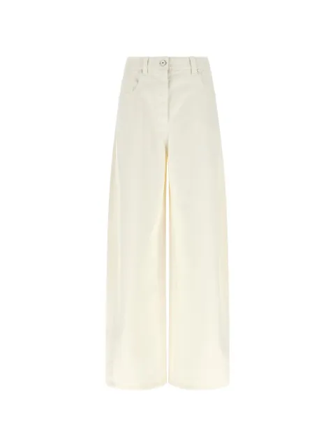 Brunello Cucinelli dyed denim wide-leg jeans White MPH81P4059