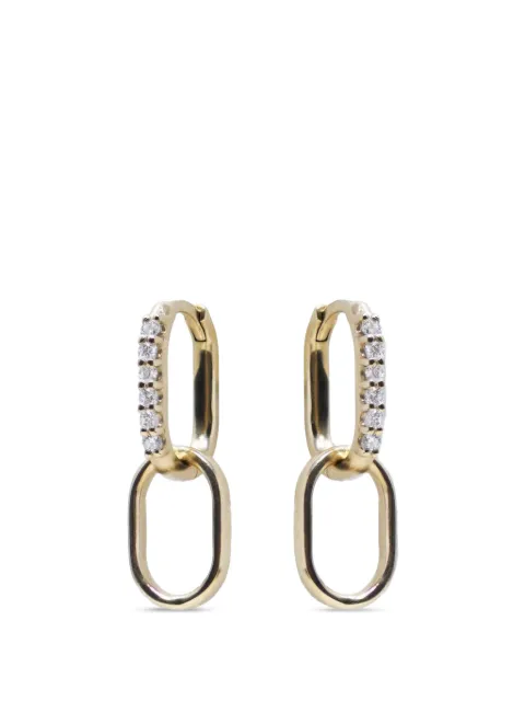 Anzie Classique diamond paper-clip hoop earrings Gold 4607D