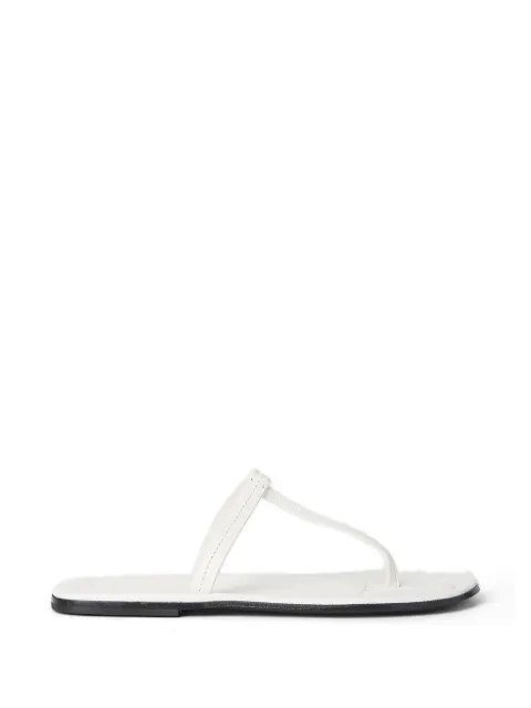 TOTEME T-strap squared-toe flat sandals White 2328015853110