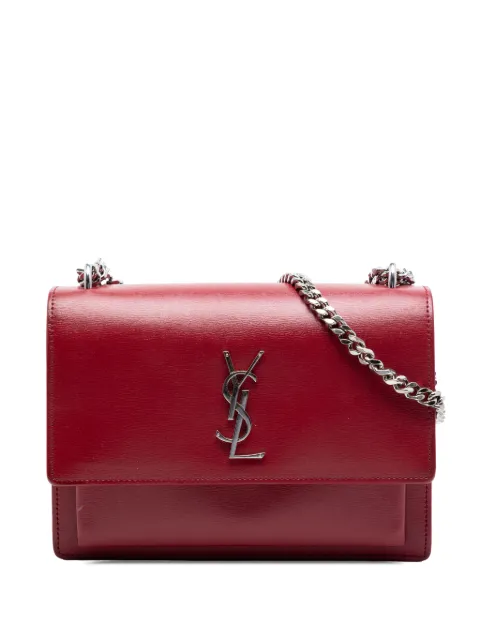 Saint Laurent Pre-Owned 2018 Medium Calfskin Monogram Sunset crossbody bag Red L2879NIYSRXNG8Y4