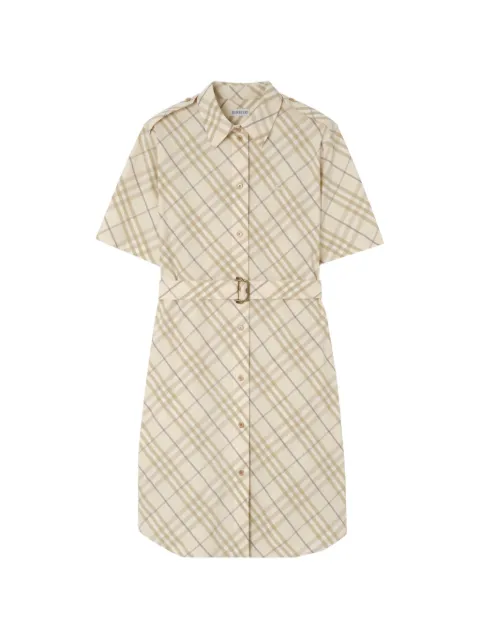 Burberry Check cotton shirt dress Neutrals 8126850