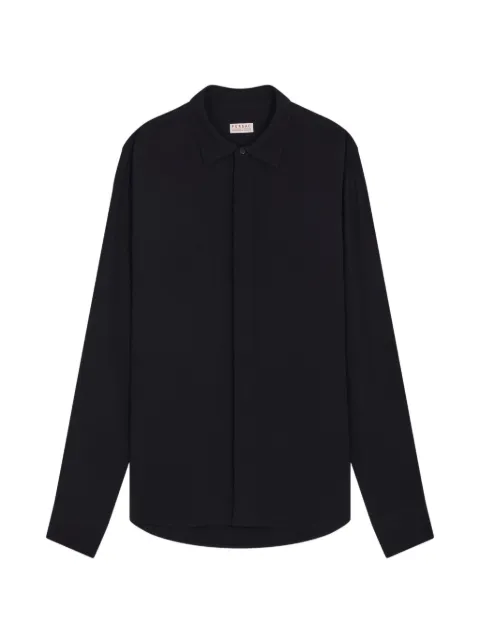 FURSAC concealed-placket straight-fit shirt Black FHPCH00393
