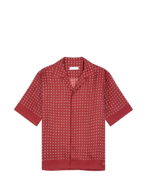 FURSAC geometric-pattern short-sleeve shirt Red FHPCH00388