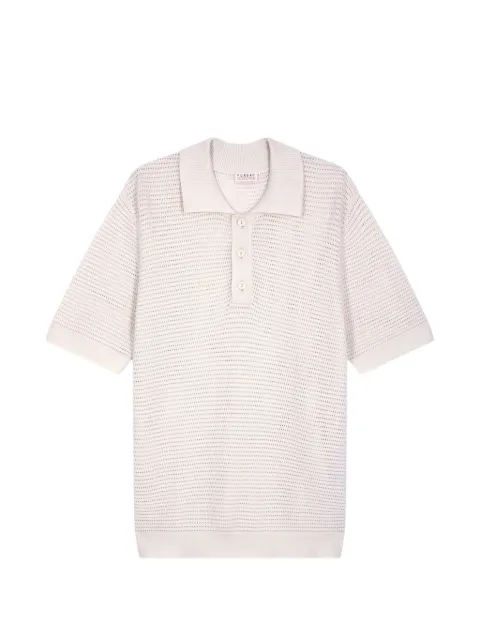 FURSAC open-knit cotton polo shirt Neutrals FHPTS00149