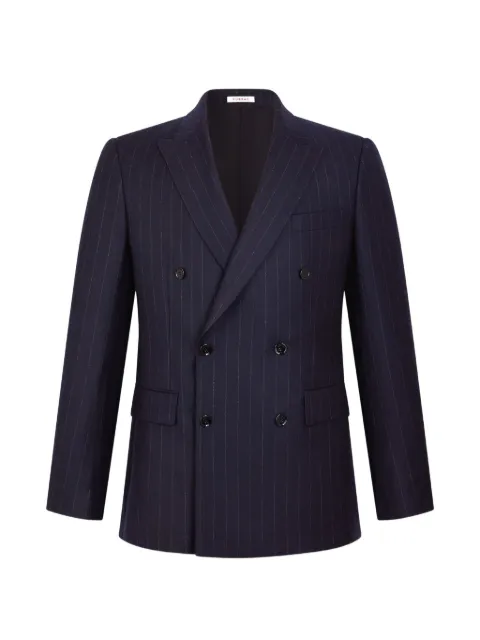 FURSAC pinstriped double-breasted blazer Blue FHPVE00302